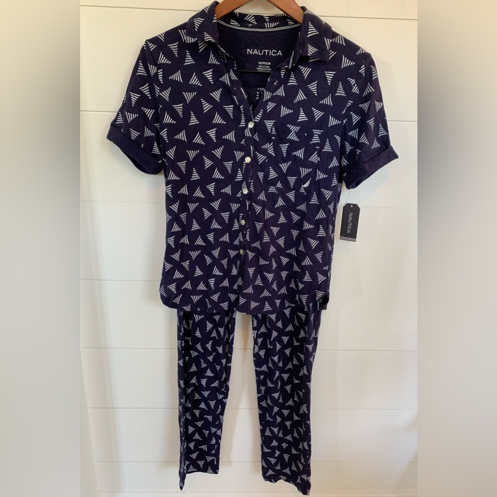 NWT Nautica 2-Piece Womens Navy & White PJs - XS